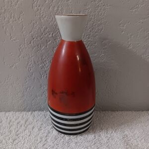 Red and Black Striped Vase